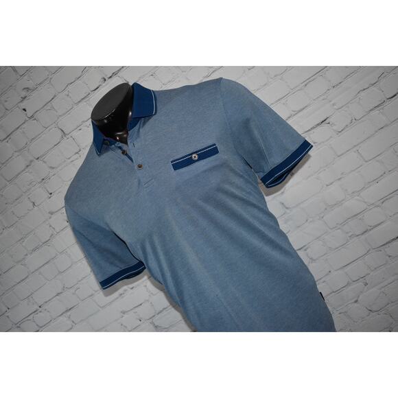 Ted Baker London Golf Polo Shirt Mens Size 6 Large Blue Performance Polyester - Picture 3 of 9